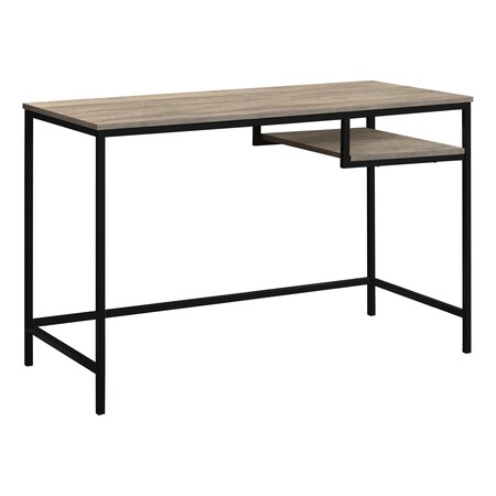 Monarch Specialties Computer Desk, Home Office, Laptop, 48"L, Work, Metal, Laminate, Brown, Black, Contemporary, Modern I 7370